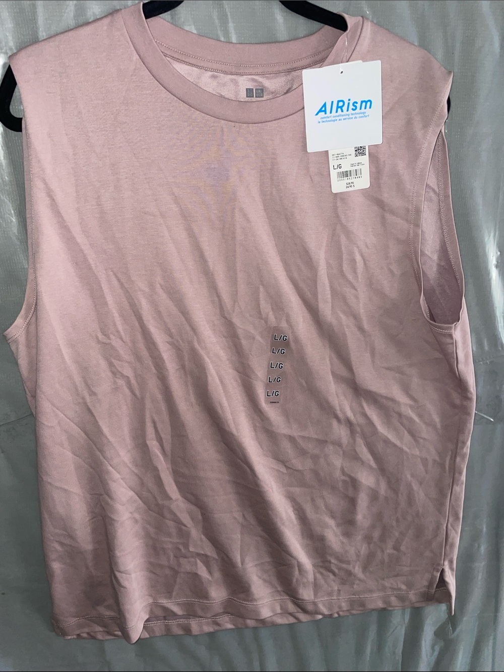 Uniqlo AIRism Sleeveless Tank Top - Light Pink